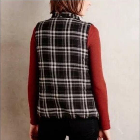 Anthropologie Hei Hei Quincy Plaid Puffer Vest Size Small - Picture 3 of 16